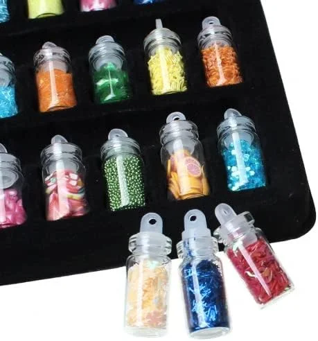 اکلیل ناخن هولوگرافیک 48 رنگ و 48 مدل، پودر پولک آرایشی برای جشن ها، اکلیل هنری برای هنر، صورت، مو، بدن و ناخن