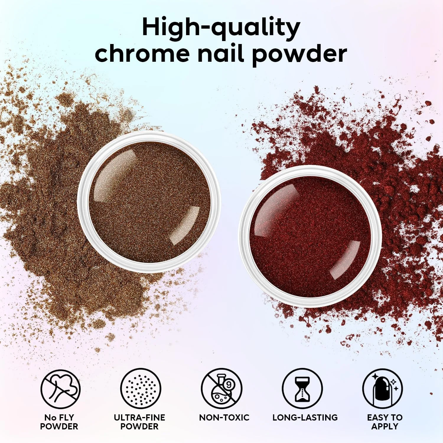 پودر آینه ای ناخن Aimeili، 6 جعبه، پودر اکلیل ناخن، پودر لیزری هولوگرافیک ناخن، جلوه آفتاب پرست، کیت مانیکور طراحی ناخن