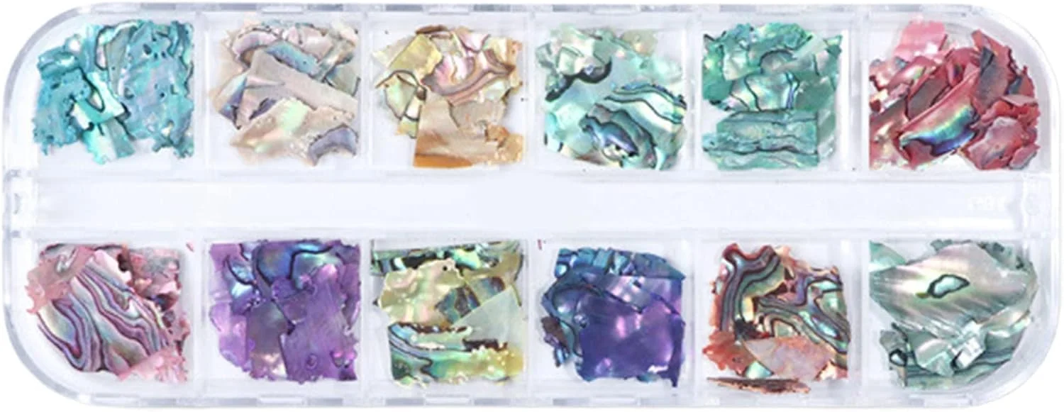 پودر اکلیل ناخن، پولک های براق تزئینی ناخن، هولوگرافیک DIY L