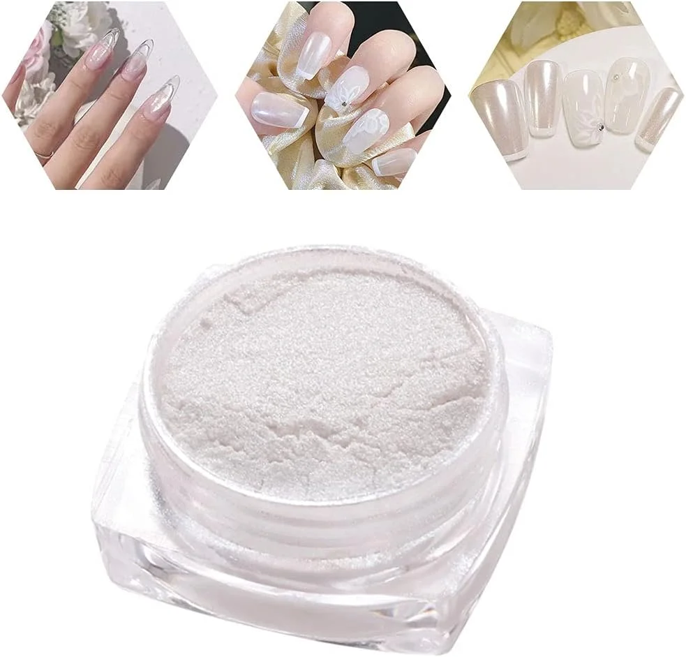 پودر اکلیل ناخن، لاک ناخن مرواریدی، پودر غوطه ور کننده براق، گرد و غبار رنگدانه کروم ناخن، 1 عدد