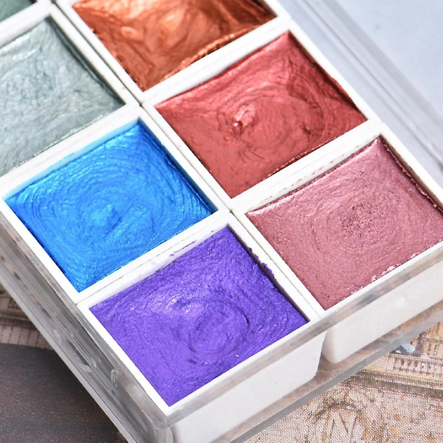 شیمر ناخن آبرنگی جامد | رنگ ناخن اکلیلی جامد - جوهر آبرنگی رنگ ناخن اکلیلی جامد، رنگدانه طراحی ناخن گل شکوفه، پودر طراحی شیمر آرورا، پولک تزئینی ناخن