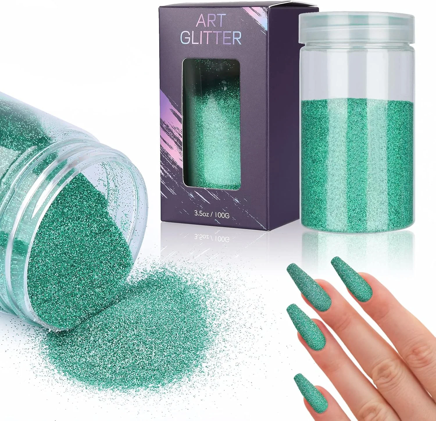 اکلیل ناخن هولوگرافیک EBANKU، پودر اکلیل ظریف رنگین کمانی برای طراحی ناخن، رنگدانه پری دریایی لیزری برای لاک ژل، پودر صورت و ناخن اکریلیک، سبز روشن - 100 گرم اکلیل ناخن هولوگرافیک EBANKU، پودر اکلیل ظریف رنگین کمانی برای طراحی ناخن، رنگدانه پری دریایی لیزری برای لاک ژل، پودر صورت و ناخن اکریلیک، سبز روشن - 100 گرم