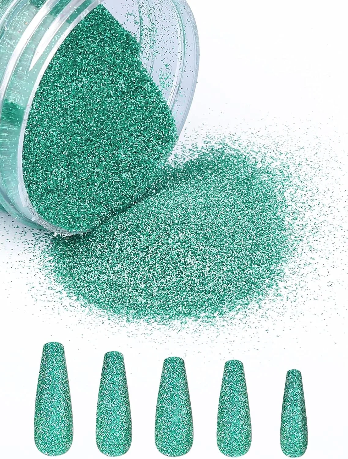 اکلیل ناخن هولوگرافیک EBANKU، پودر اکلیل ظریف رنگین کمانی برای طراحی ناخن، رنگدانه پری دریایی لیزری برای لاک ژل، پودر صورت و ناخن اکریلیک، سبز روشن - 100 گرم