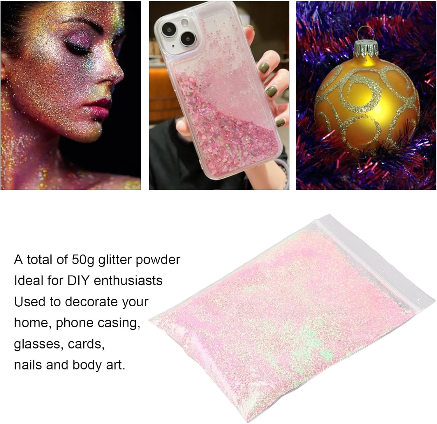 پودر طراحی ناخن، تزئین مانیکور سالم و ایمن 50 گرم پودر اکلیل ناخن برای قاب گوشی برای تکنسین های ناخن STF