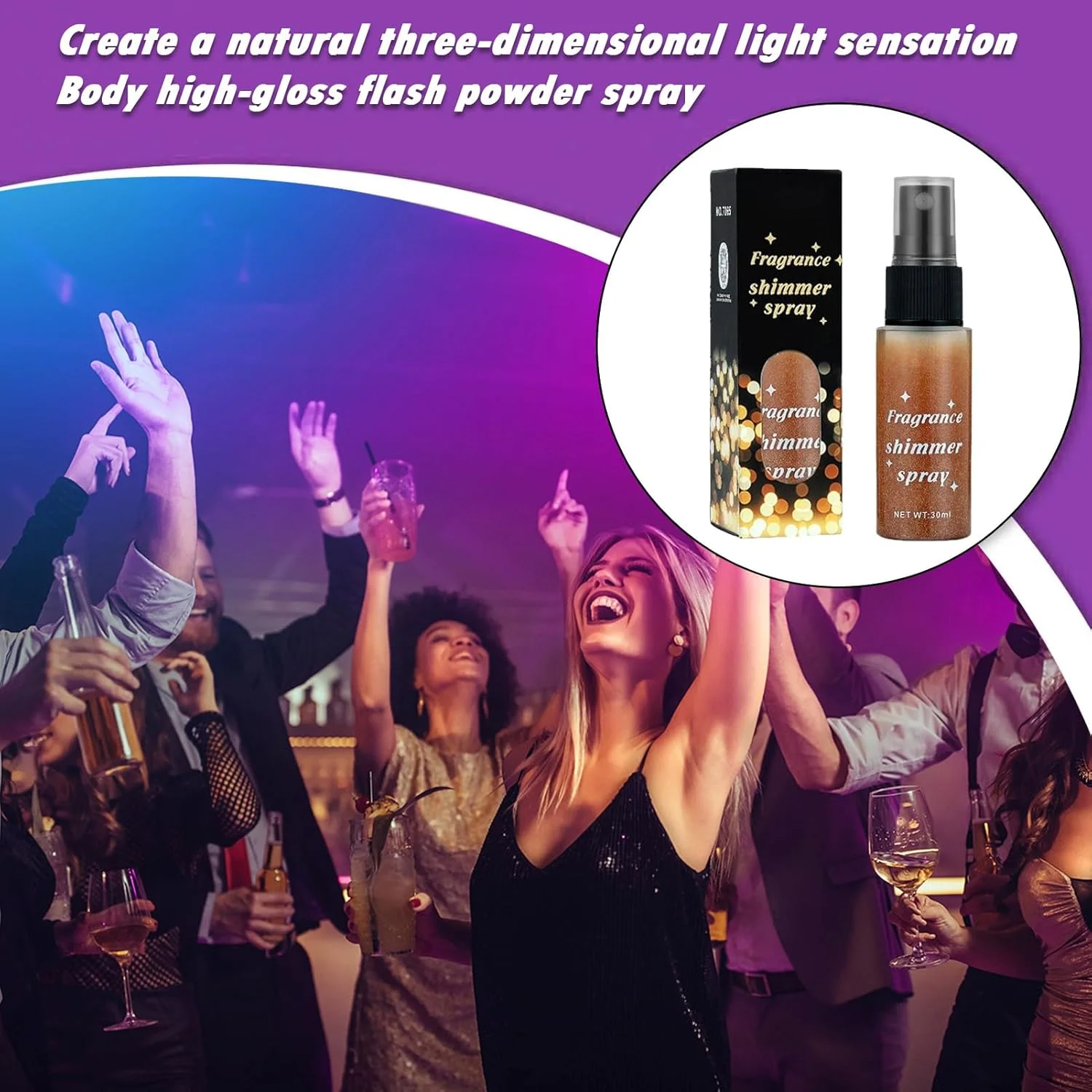 اسپری اکلیل مو - اکلیل اسپری بدن و صورت مناسب لباس های فستیوالی - پودر درخشان کننده آرایشی بادوام و سازگار با پوست برای ناخن، چشم، لب، مو، عکاسی و مهمانی