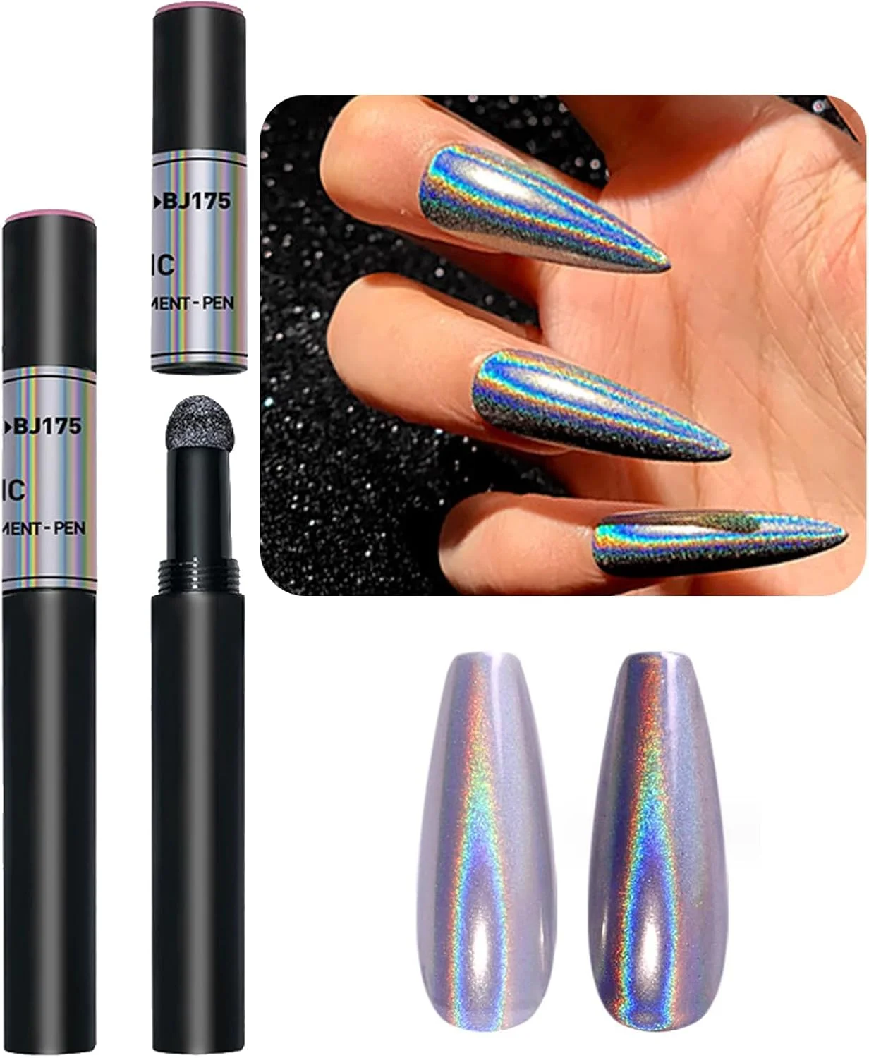 قلم پودر کروم ناخن، پودر کروم مرواریدی ناخن، پودر براق ناخن پری دریایی جادویی (BJ-175) قلم پودر کروم ناخن، پودر کروم مرواریدی ناخن، پودر براق ناخن پری دریایی جادویی (BJ-175)