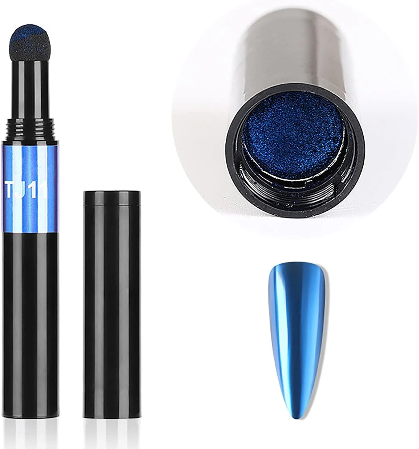 قلم پودر فشرده ناخن ۱۲ رنگ، پودر تیتانیوم، قلم ایر کوشن، قلم پودر آینه ای موج آب، ابزار مانیکور برای خانه و سالن ناخن (K)