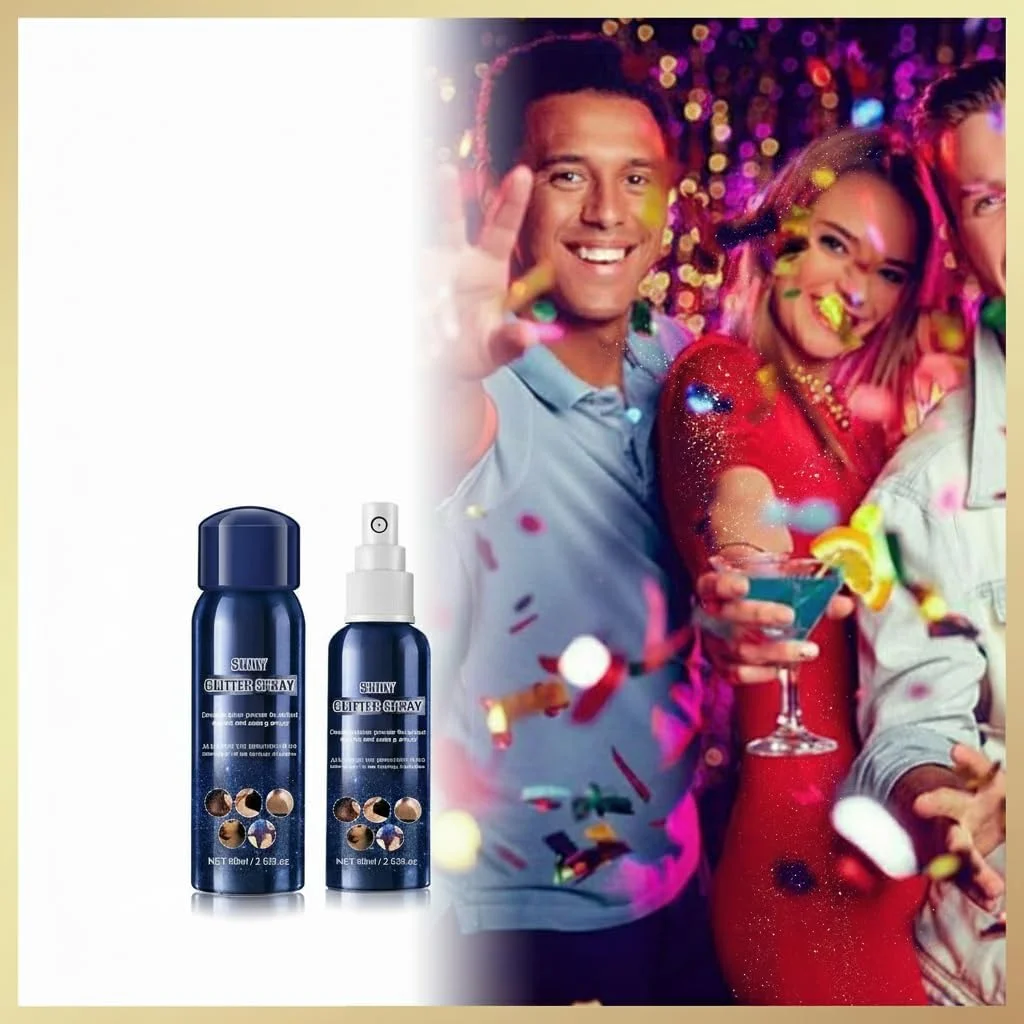 اسپری اکلیلی بدن TERRIFI، پودر اکلیلی آرایشی، پودر اکلیلی هایلایت، مناسب برای بدن، صورت، مو، ناخن، لباس