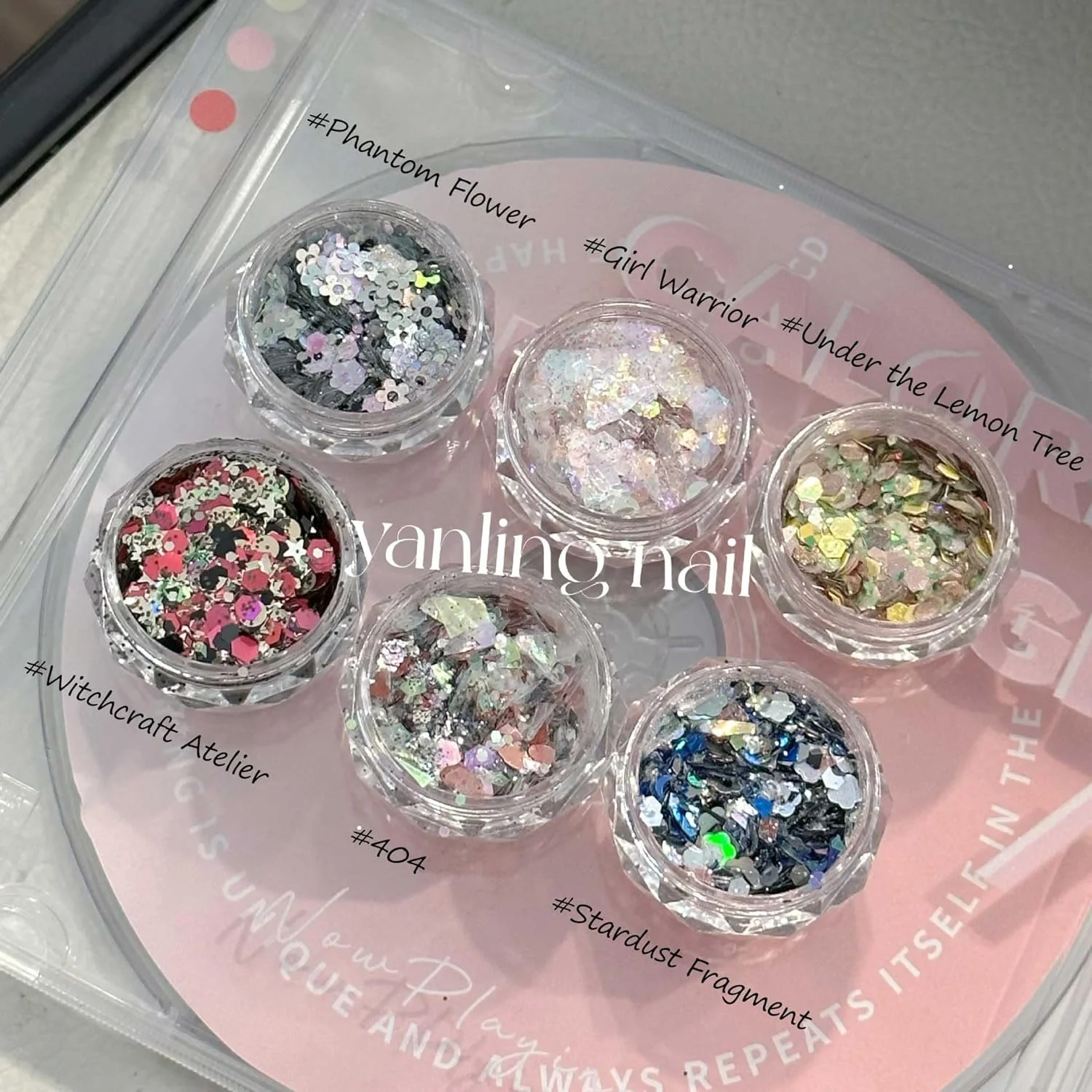 پودر اکلیل خالص ADHERE، 6 عدد، مناسب ناخن و صنایع دستی، به همراه ژل مخلوط کننده و میله، پودر اکلیل چند منظوره، پولک های براق و درخشان، مناسب سالن های ناخن، هنر رزین، اپوکسی UV و ساخت اسلایم