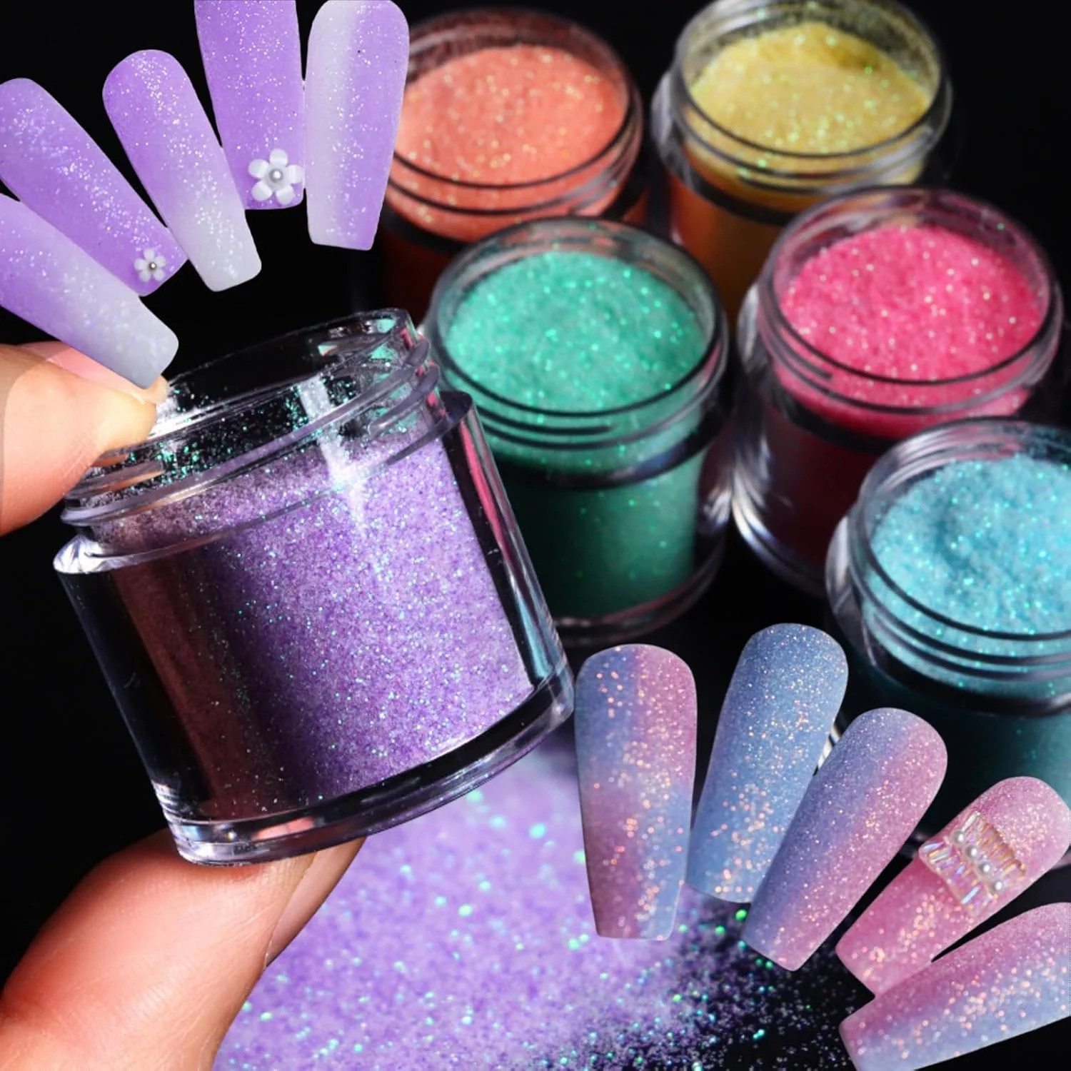 پودر اکلیل ناخن در 6 رنگ، 10 گرم پودر اکلیل برای طراحی ناخن بنفش سبز صورتی آبی زرد نارنجی برای طراحی ناخن DIY مانیکور مهمانی جشنواره پودر اکلیل ناخن در 6 رنگ، 10 گرم پودر اکلیل برای طراحی ناخن بنفش سبز صورتی آبی زرد نارنجی برای طراحی ناخن DIY مانیکور مهمانی جشنواره