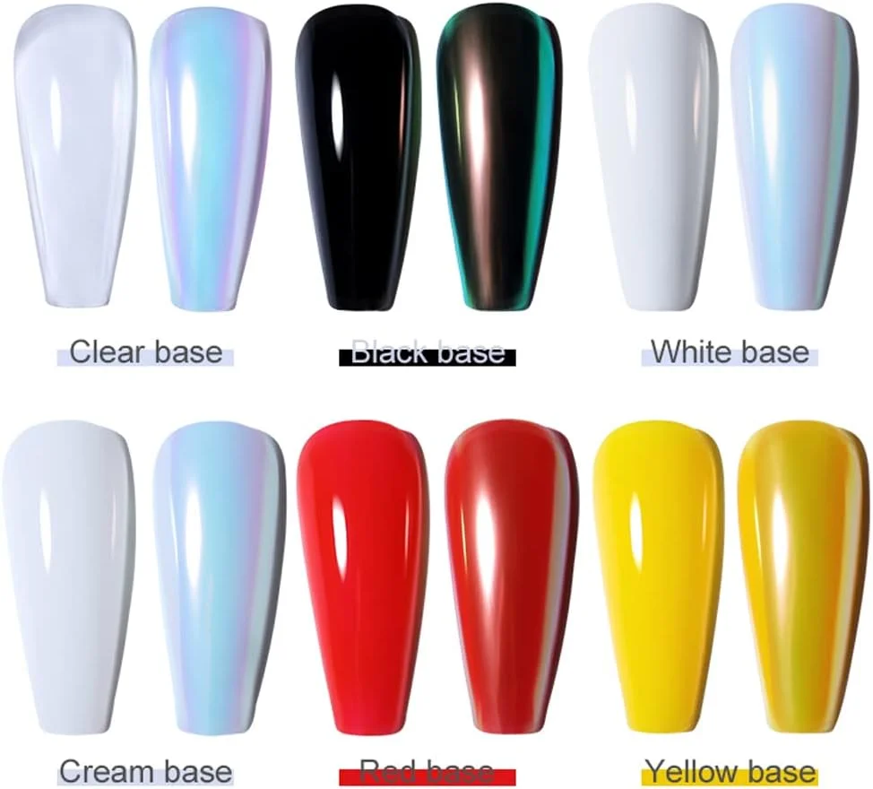 پودر اکلیل ناخن پری دریایی، پودر درخشان صدف مرواریدی، گرد و غبار براق، اکلیل های لیزری زیبا، تزئینات طراحی ناخن، طلایی شامپاینی، پولک های ناخن هولوگرافی رنگین کمانی صورتی (پودر صدف مرواریدی)