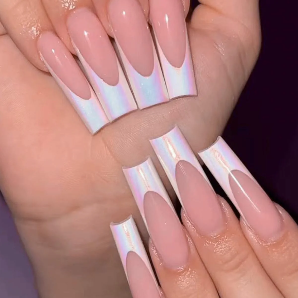 پودر اکلیل ناخن پری دریایی، پودر درخشان صدف مرواریدی، گرد و غبار براق، اکلیل های لیزری زیبا، تزئینات طراحی ناخن، طلایی شامپاینی، پولک های ناخن هولوگرافی رنگین کمانی صورتی (پودر صدف مرواریدی)