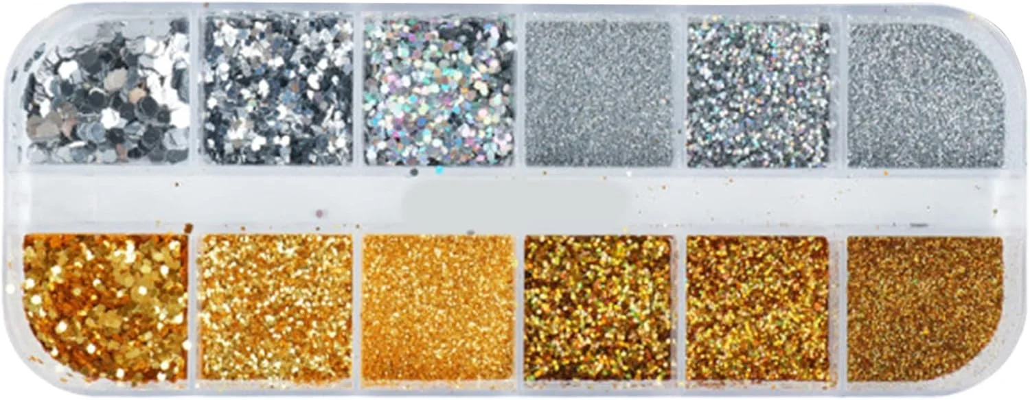 پودر اکلیل ناخن، پولک های براق تزئینی ناخن، هولوگرافیک، مناسب برای طراحی ناخن