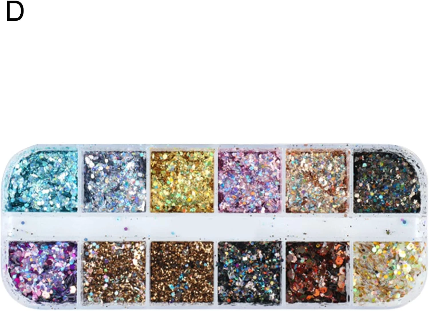 پودر اکلیل ناخن، پولک های تزئینی براق ناخن، هولوگرافیک DIY D