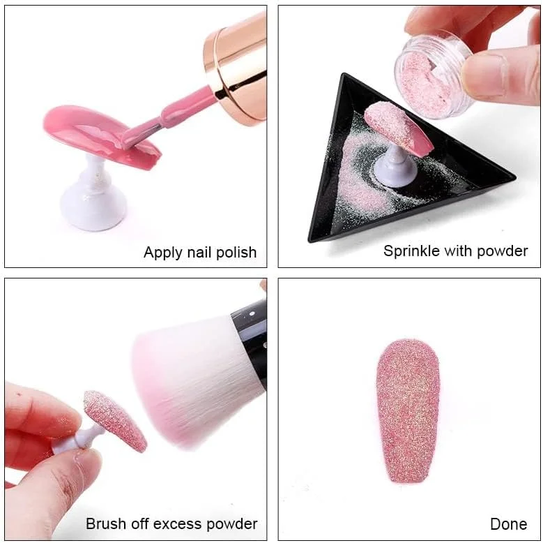 پودر درخشان ناخن با اثر نمک دریا و الماس، ۱۲ رنگ