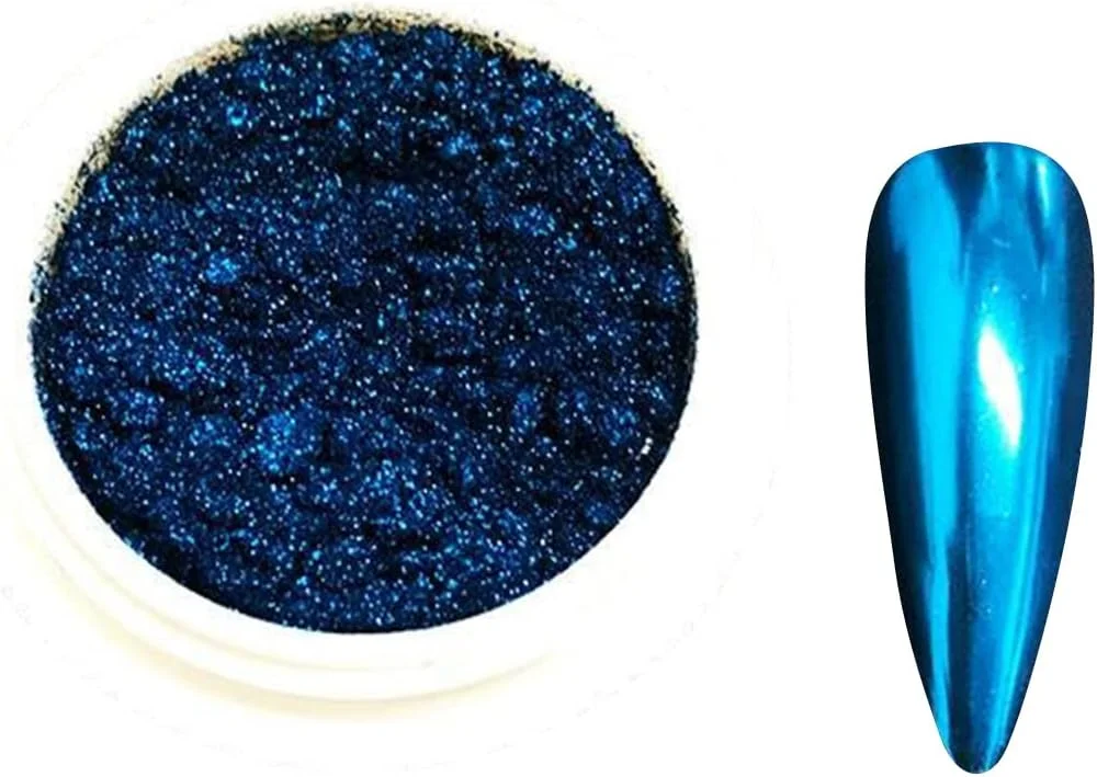 پودر کروم Irovami، پودر ناخن با جلوه آینه ای، پودر براق کننده ناخن متالیک کروم، پودر پیگمنت طراحی ناخن با استیک سایه چشم، مناسب برای تزئین ناخن DIY