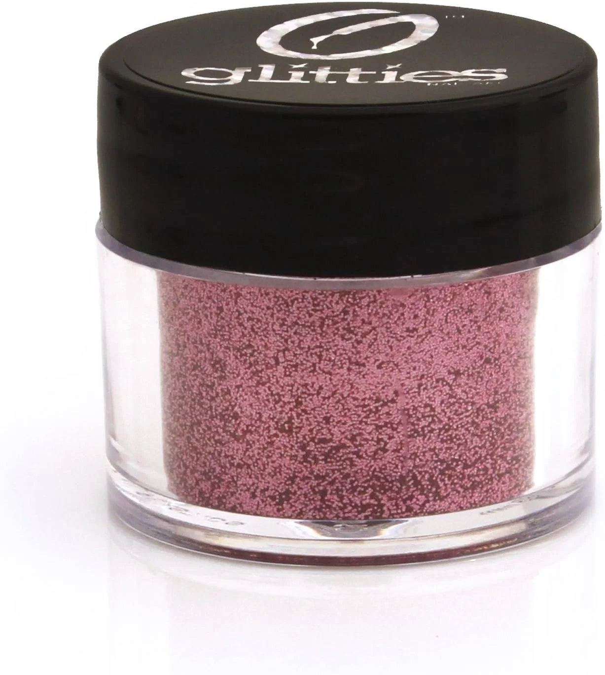 پودر اکلیل بسیار ریز آرایشی GLITTIES COSMETICS - مناسب برای آرایش صورت، بدن، مو، لب و ناخن - (رژ گونه صورتی)