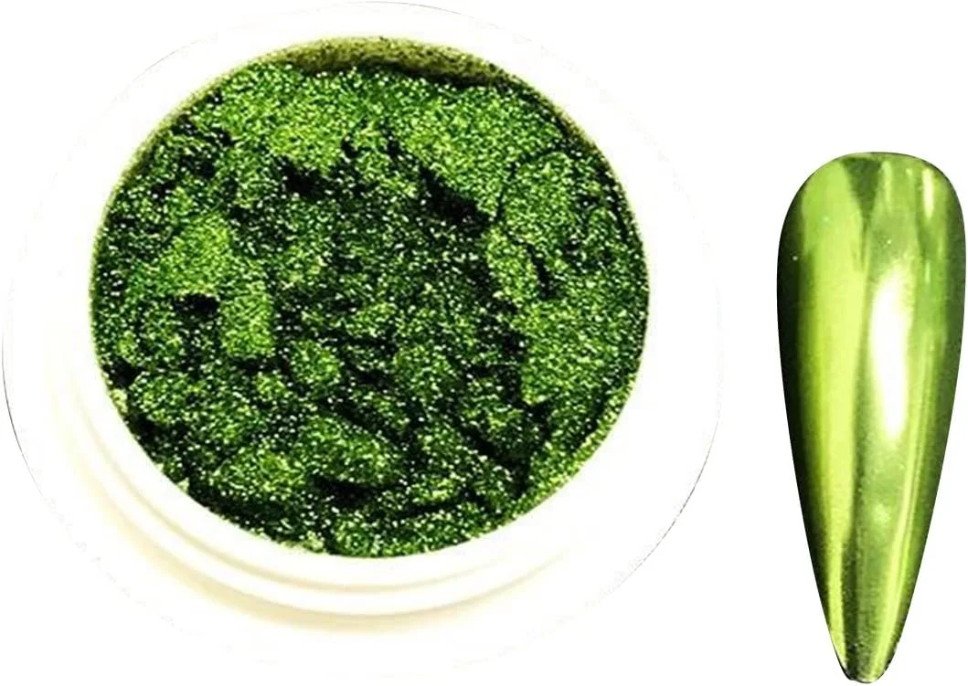 پودر ناخن اثر آینه‌ای Pepisky، پودر کروم متالیک، پودر براق اکلیلی ناخن، پودر رنگی هنر ناخن با چوب سایه چشم، تزئین ناخن DIY