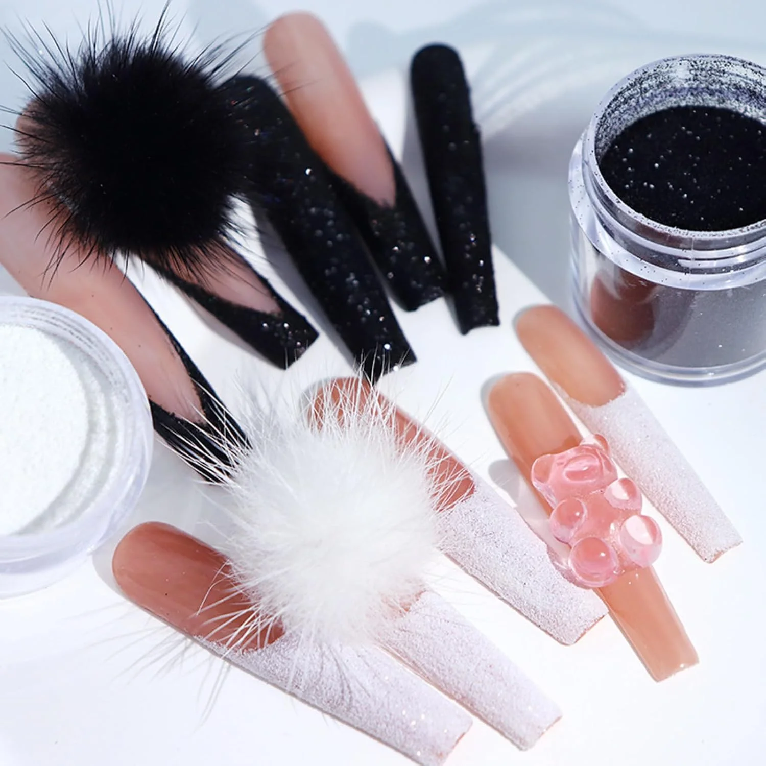 پودر اکلیل ناخن در 3 رنگ، 10 گرم پودر اکلیل برای طراحی ناخن مشکی سفید شفاف برای طراحی ناخن DIY مانیکور مهمانی جشنواره پودر اکلیل ناخن در 3 رنگ، 10 گرم پودر اکلیل برای طراحی ناخن مشکی سفید شفاف برای طراحی ناخن DIY مانیکور مهمانی جشنواره