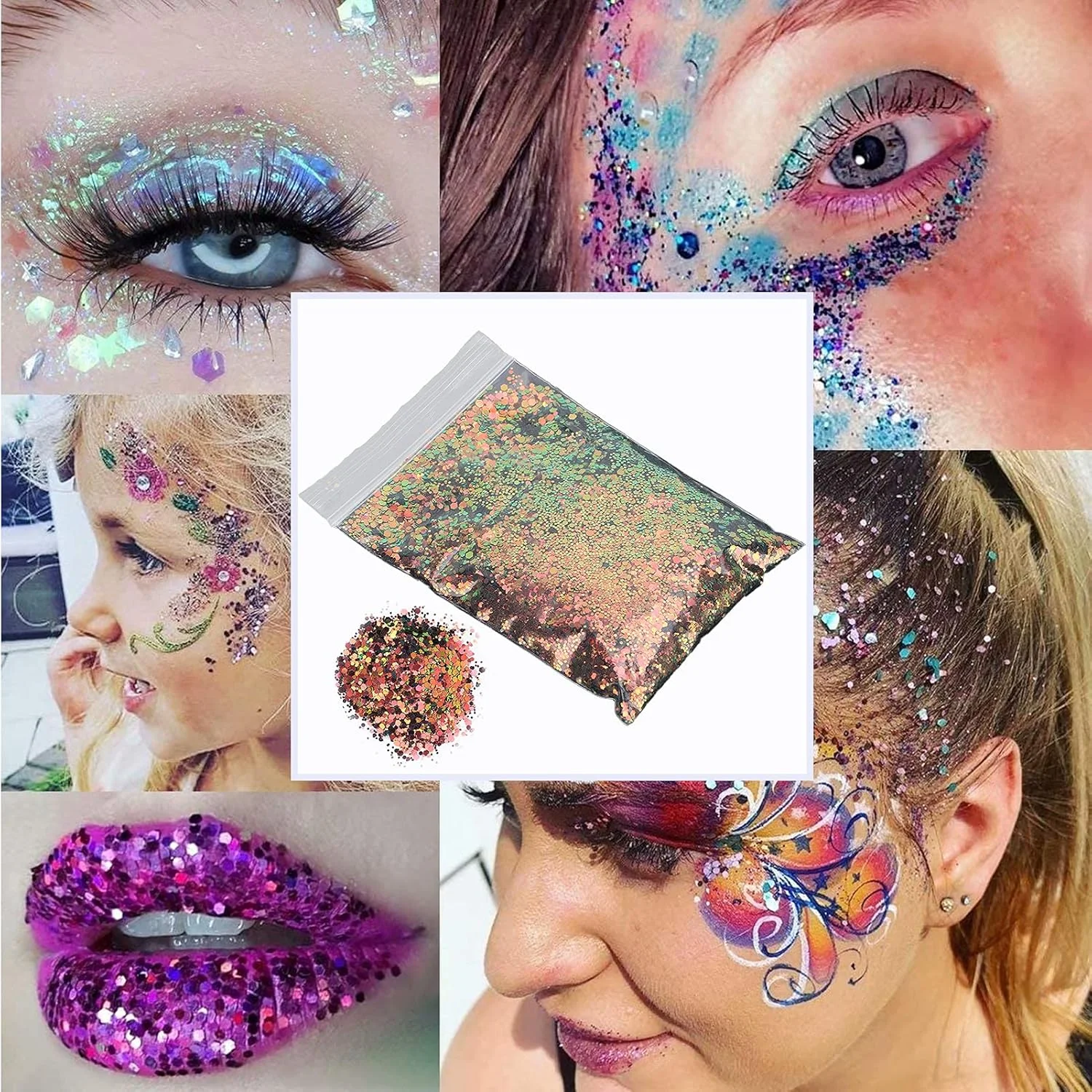 پودر پولک ناخن 50 گرمی، مجموعه پودر اکلیلی، مواد درجه یک بدون بو و کاملا ایمن، پولک های مخلوط تزئینات هنری ناخن اکلیلی (#3)