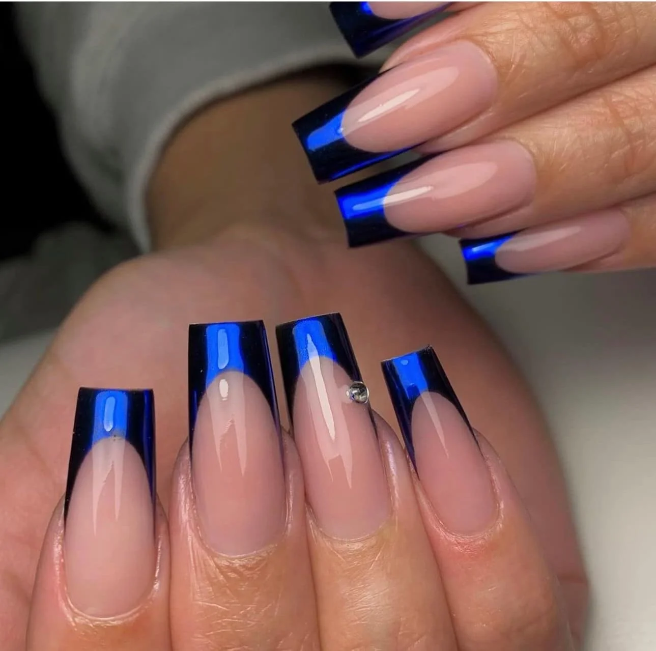 پودر پیگمنت ناخن کروم آبی با جلوه آینه ای، پودر براق ناخن، لاک ناخن رنگی، لوازم تزیین ناخن، ابزار مانیکور DIY