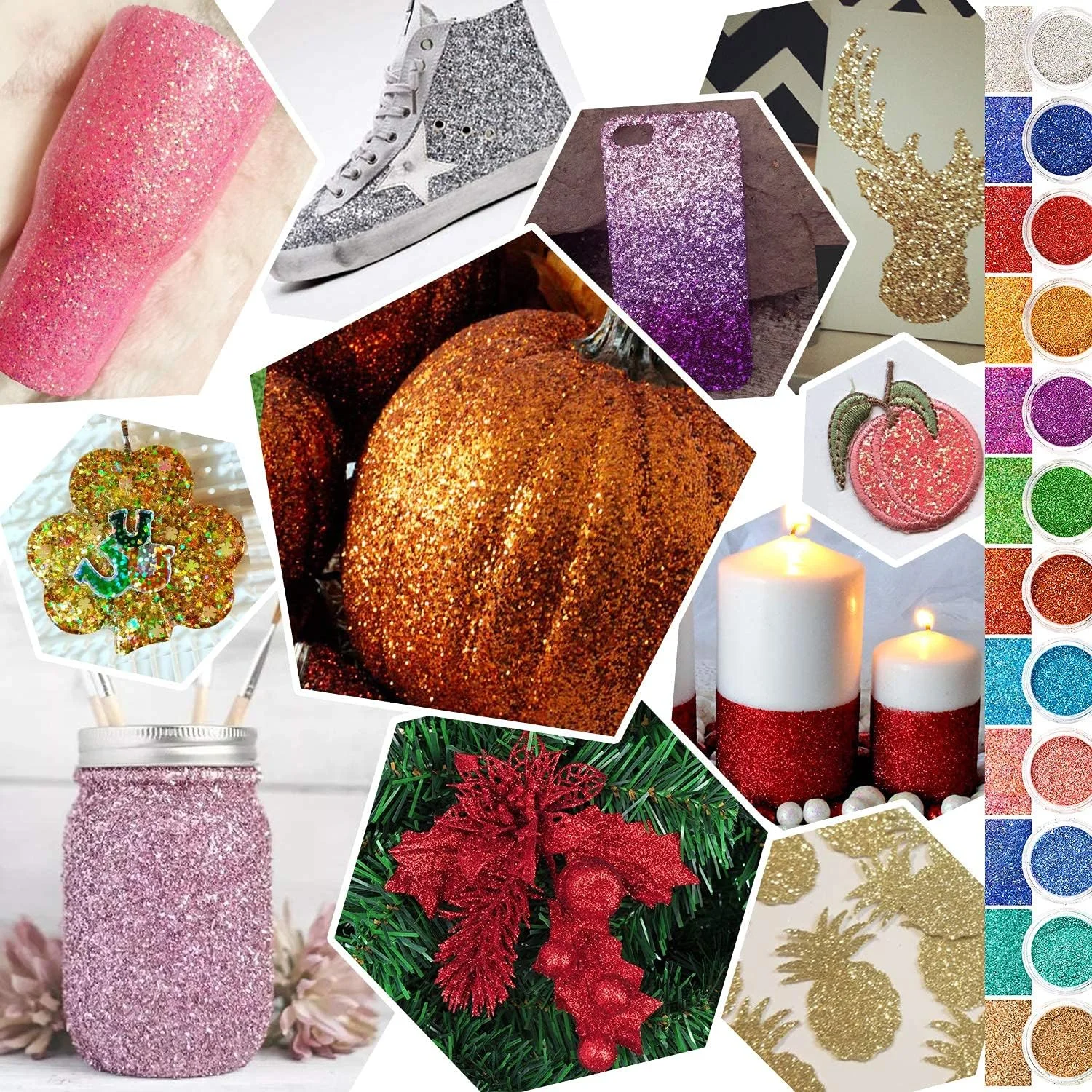 پودر اکلیل ناخن و سایه چشم MeeTo 24 عددی - رنگارنگ