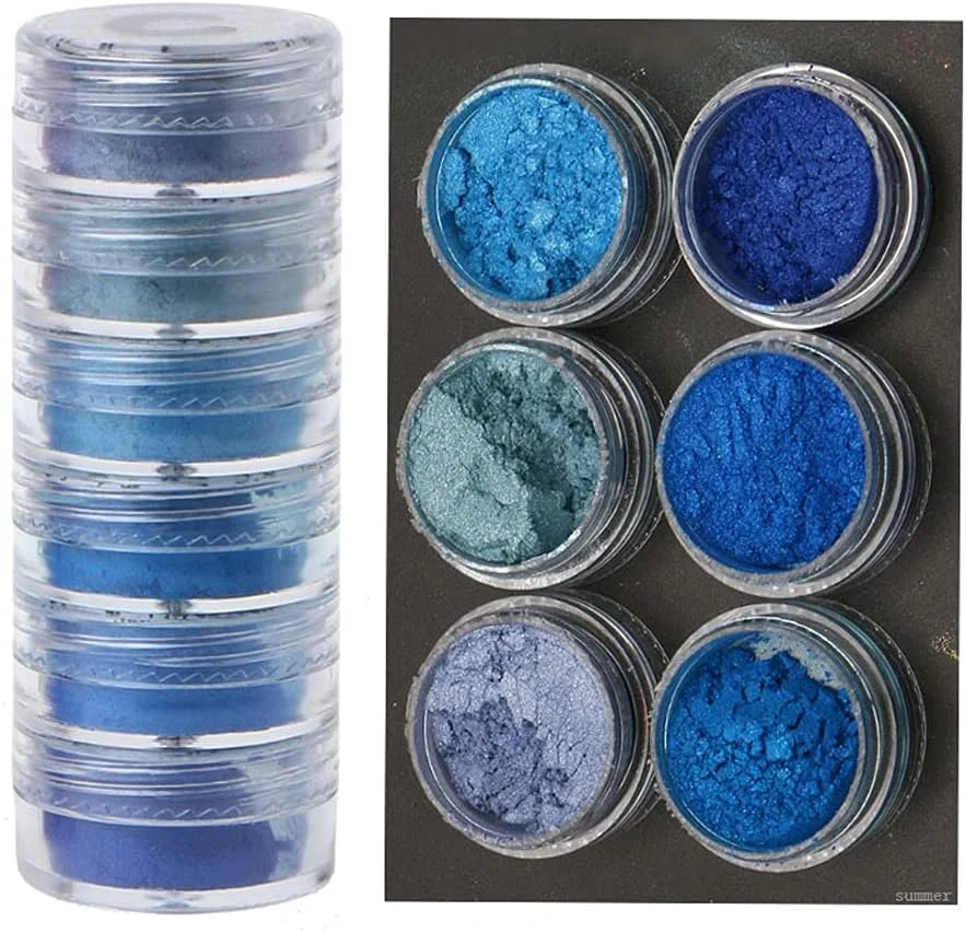 یک ست پودر شب‌تاب ناخن در ۶ رنگ، پودرهای اکلیلی ناخن، لاک ناخن شب‌تاب رنگارنگ، رنگدانه‌های فلورسنت ناخن، گرد اکلیلی ناخن، گرادینت رنگین‌تاب ناخن