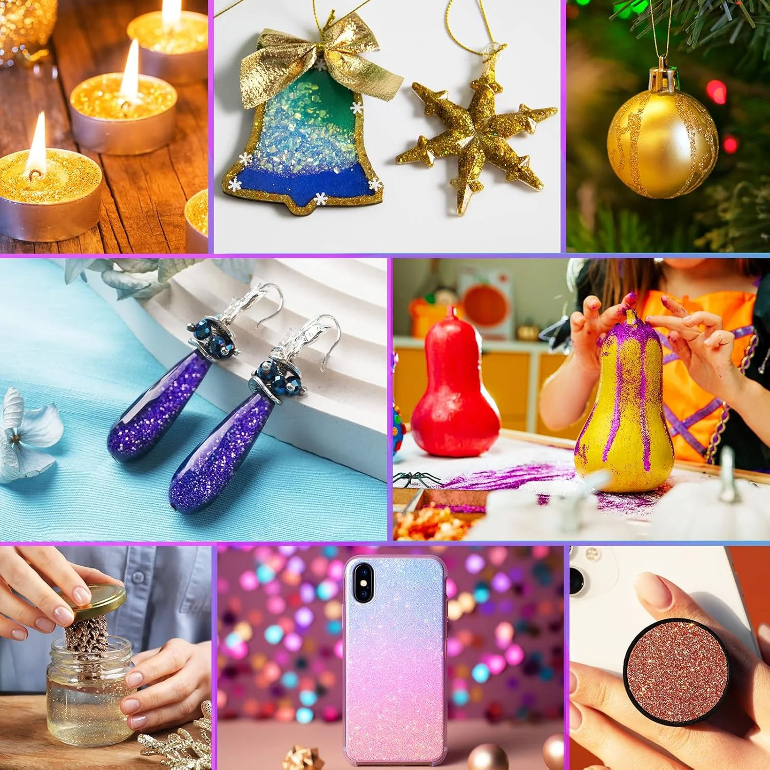 اکلیل ریز 48 رنگ روشن مناسب کاردستی، مهمانی، کلاس هنر، بدن، ناخن و آرایش استیج