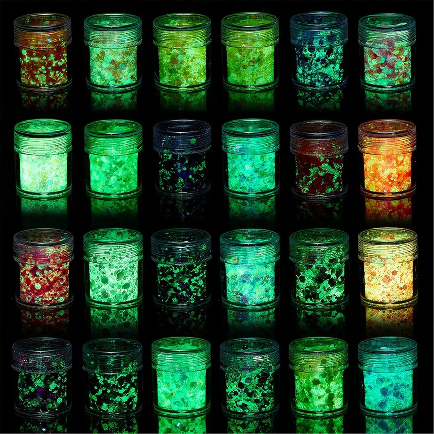 پولک های درخشان طراحی ناخن، پولک های اکلیلی هولوگرافیک طراحی ناخن، پودر پولک های اکلیلی درخشان در تاریکی، ناخن سه بعدی برای تزئین ناخن، برچسب های DIY (X)