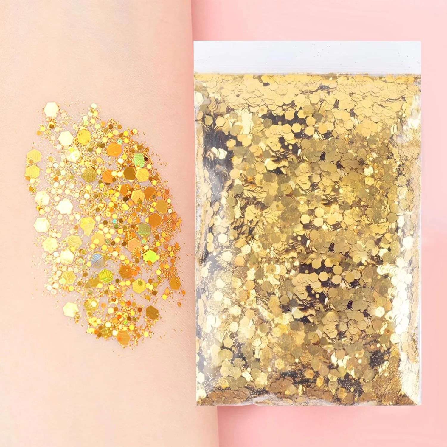 پودر اکلیل قرمز مخلوط 50 گرمی، پودر اکلیل صنایع دستی برای رزین اپوکسی، تزئین مو، صورت، چشم، ناخن، آرایش جشنواره، چهار اندازه (0.2 میلی متر، 1 میلی متر، 2 میلی متر، 3 میلی متر)