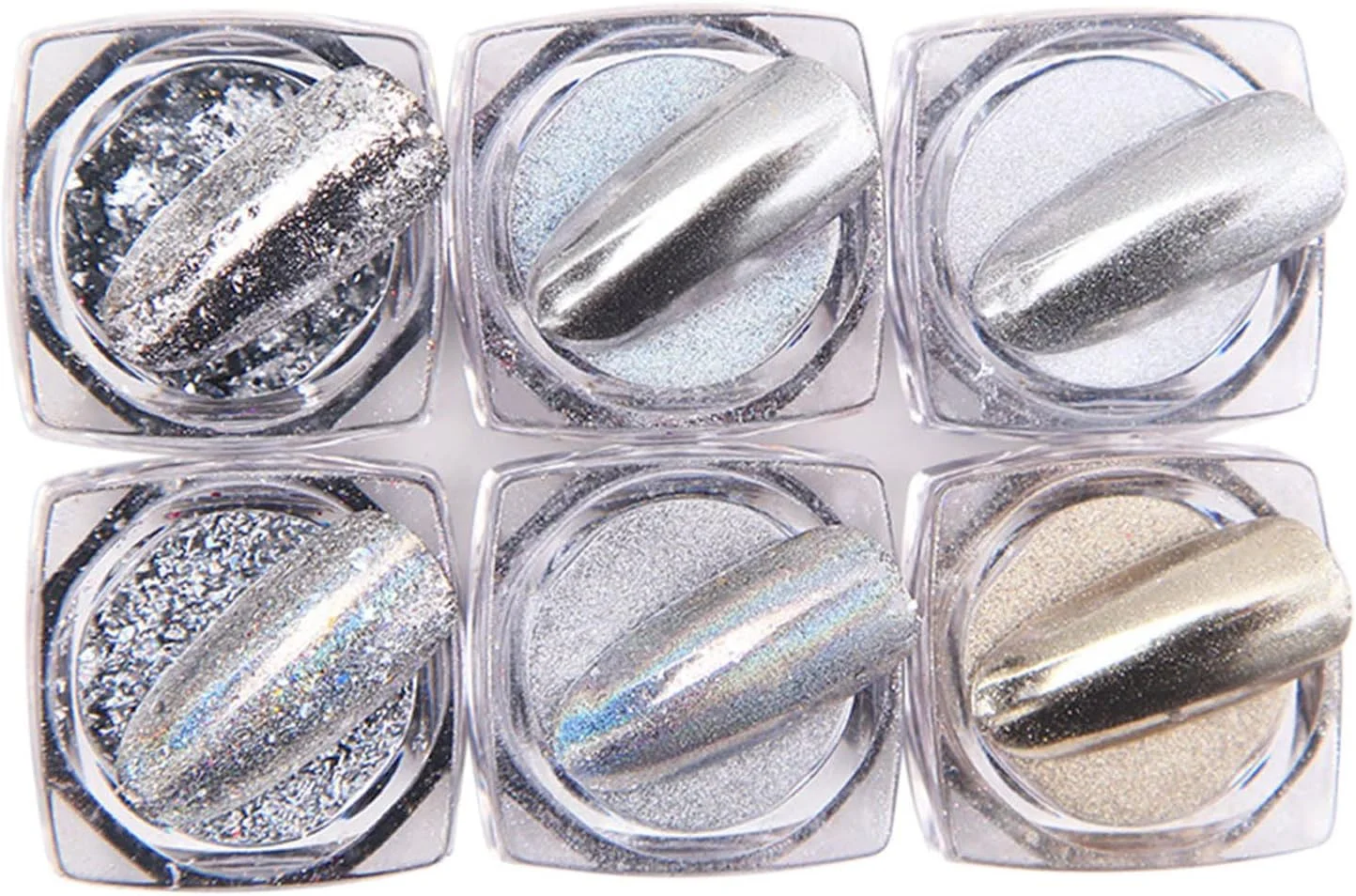 ست پودر اکلیل ناخن Irovami با برس و تزئینات ناخن، جلوه آینه ای، کروم متالیک، تجهیزات مانیکور ناخن، لاک ژل