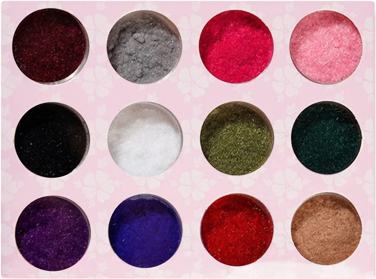 ست ۱۲ رنگ پودر پولیش ناخن زمستانی، پودر اکلیلی، پودر شکر، پودر پشمی، پودر بافتنی، پودر پوشش رنگی شکر، کیت تزئین ناخن با تمام متعلقات (تک سایز)