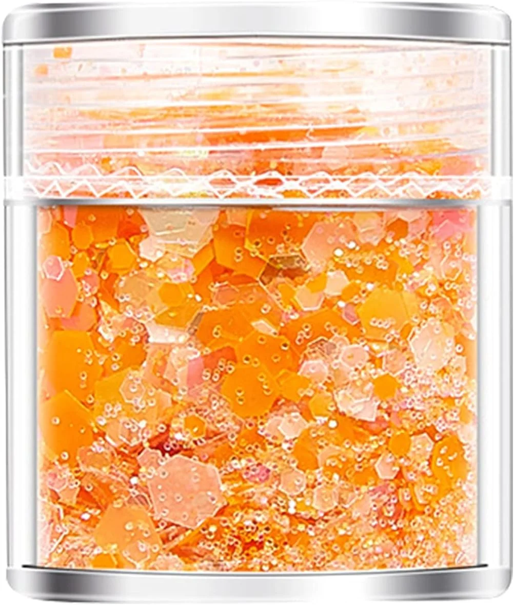 پولک های درخشان طراحی ناخن، پولک های اکلیلی هولوگرافیک طراحی ناخن، پودر پولک های اکلیلی درخشان در تاریکی، ناخن سه بعدی برای تزئین ناخن، برچسب های DIY (A)