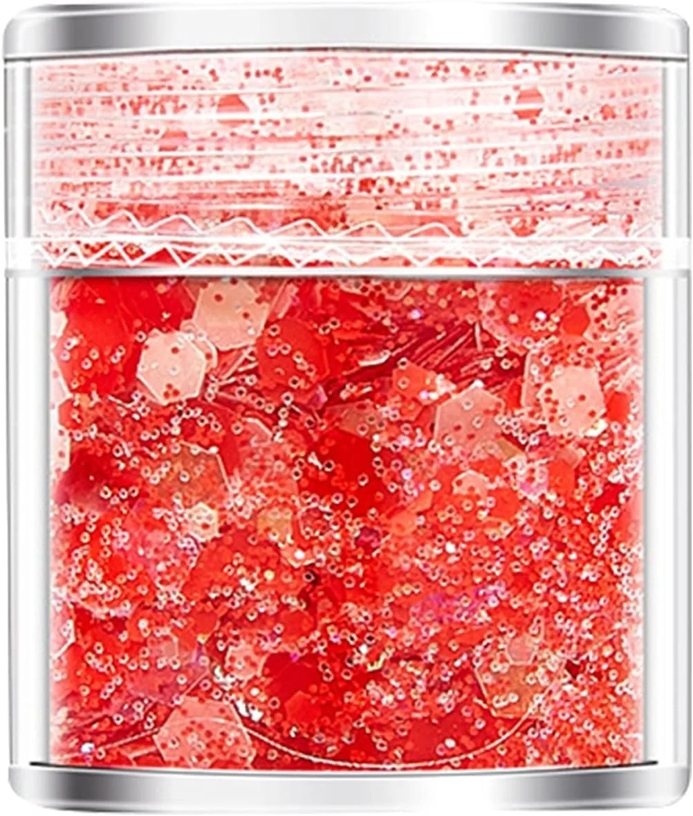 پولک های درخشان طراحی ناخن، پولک های اکلیلی ناخن هولوگرافیک، پودر پولک های اکلیلی درخشان در تاریکی، ناخن سه بعدی برای تزئین ناخن، برچسب های DIY (K)