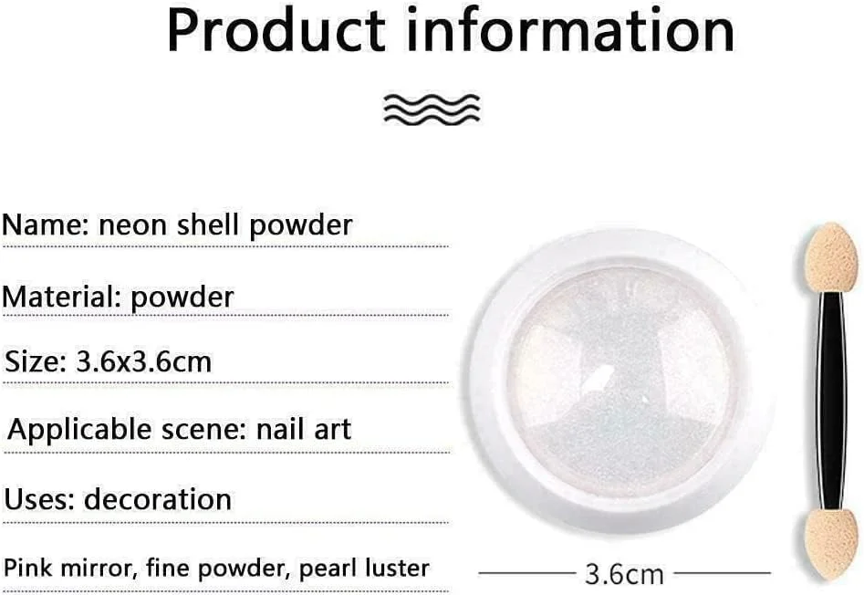 پودر ناخن کروم سفید 2 عددی، پودر درخشان ناخن رنگارنگ نئون مرواریدی پری دریایی آرورا، ست پودر اکلیل ناخن DIY، تزئینات طراحی ناخن