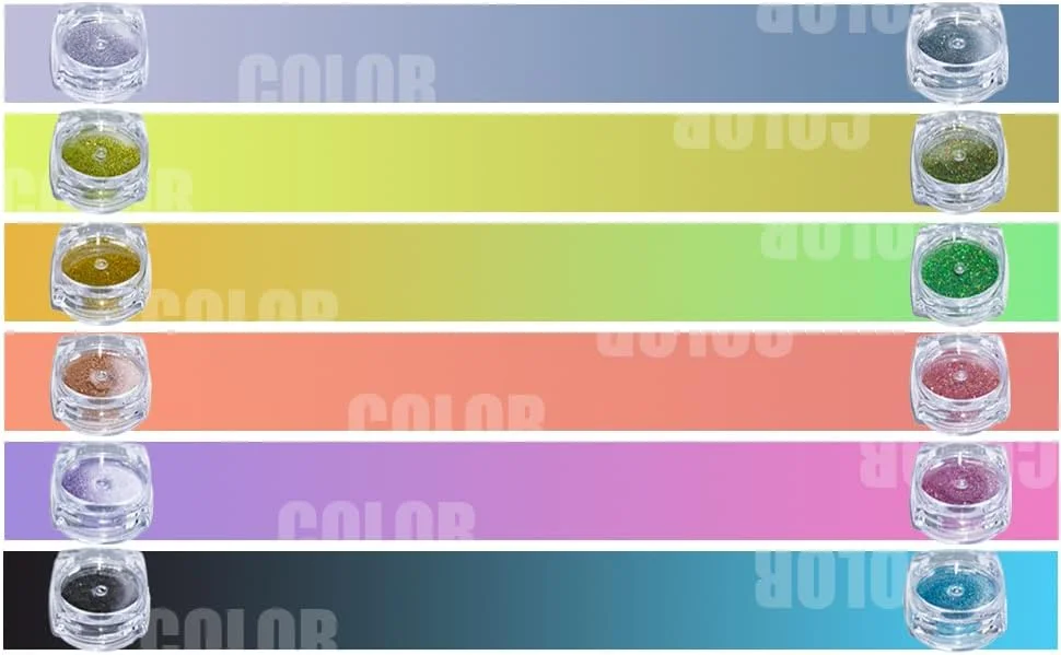 پودر اکلیل ناخن، پودر لیزری هولوگرافیک، سایه چشم آرایشی رنگدانه هنر ناخن، درخشش رنگین کمانی نئون مرواریدی گرد و غبار درخشان مانیکور برای ناخن بدن صورت لوازم آرایشی، 12 رنگ