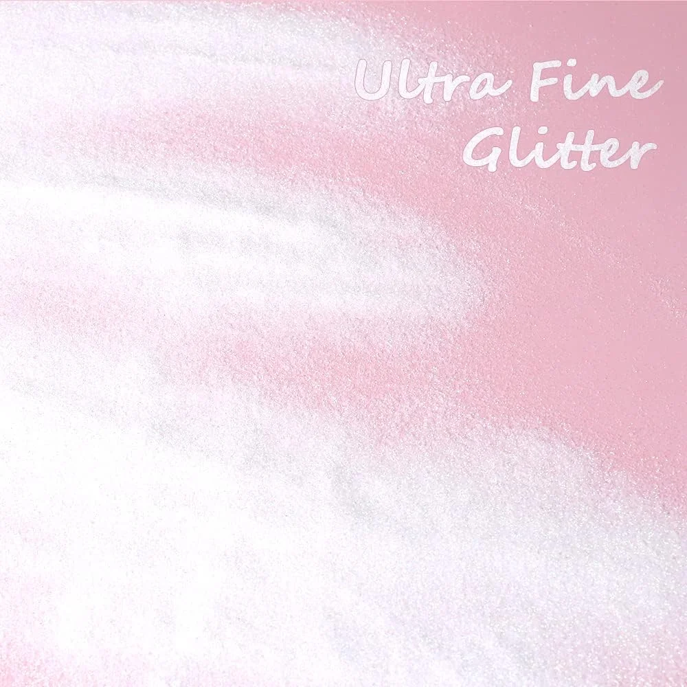 اکلیل رنگین کمانی استانویت، پودر اکلیل سفید رنگین کمانی برای ساخت رزین، اسلایم و کاردستی، طراحی ناخن، تزئینات جشنواره، اکلیل آرایشی برای بدن، صورت و مو (سفید رنگین کمانی)