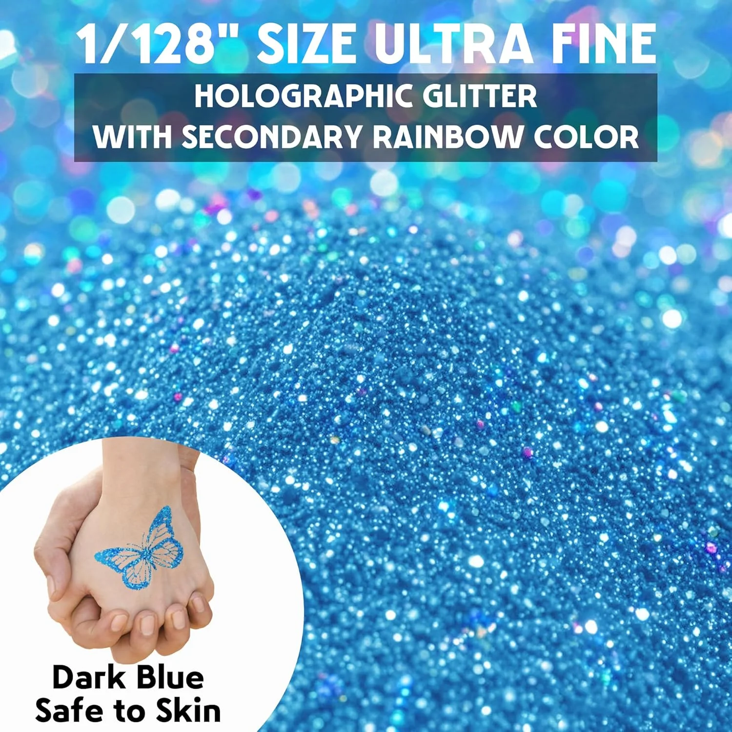 پودر اکلیل آبی تیره جمسی، 140 گرم - 0.2 میلی متر پودر اکلیل فوق العاده ریز برای رزین اپوکسی، صنایع دستی DIY، نقاشی لیوان، شمع سازی؛ اکلیل آرایشی، پودر ناخن، اکلیل بدن