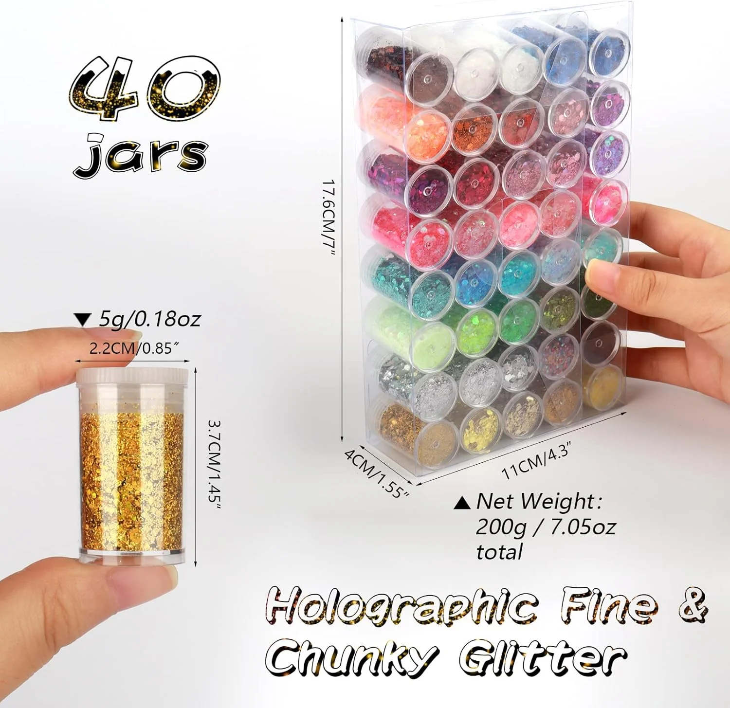 اکلیل درشت آرایشی 200 گرمی، پودر اکلیل هولوگرافیک سازگار با محیط زیست برای صورت، ناخن، بدن و مو، مجموعه پولک های مخلوط 3 میلی متری، لوازم جانبی لیزری پری دریایی، مجموعه 40 عددی