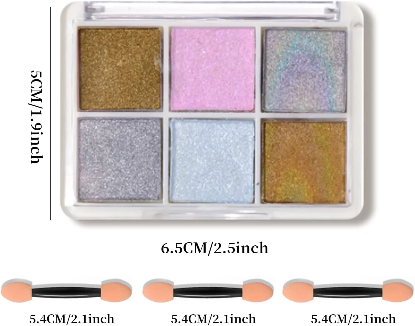 پودر کروم ناخن، 6 رنگ پودر براق پری دریایی نئون، لاک ژل، پودر رنگدانه متالیک طراحی ناخن به همراه برس های اسفنجی برای تزئین ناخن (D)