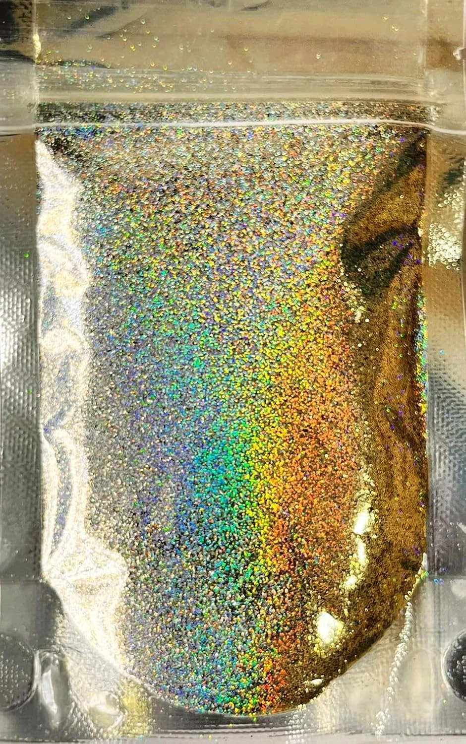 پودر اکلیل طراحی ناخن با کیفیت عالی مخصوص طراحی ناخن بسته 50 گرمی (نقره ای هولوگرافیک)