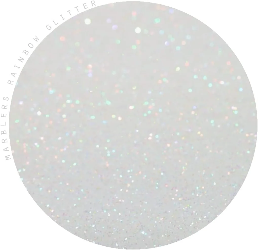 اکلیل صورت و بدن هولوگرافیک MARBLERS [سفید رنگین کمانی] 5 گرم | درشت | خرد شده | پولکی | غیر سمی | وگان | بدون تست حیوانی | آرایش فستیوال، ریو و مهمانی | سایه چشم، مو، لاک ناخن، سایه چشم