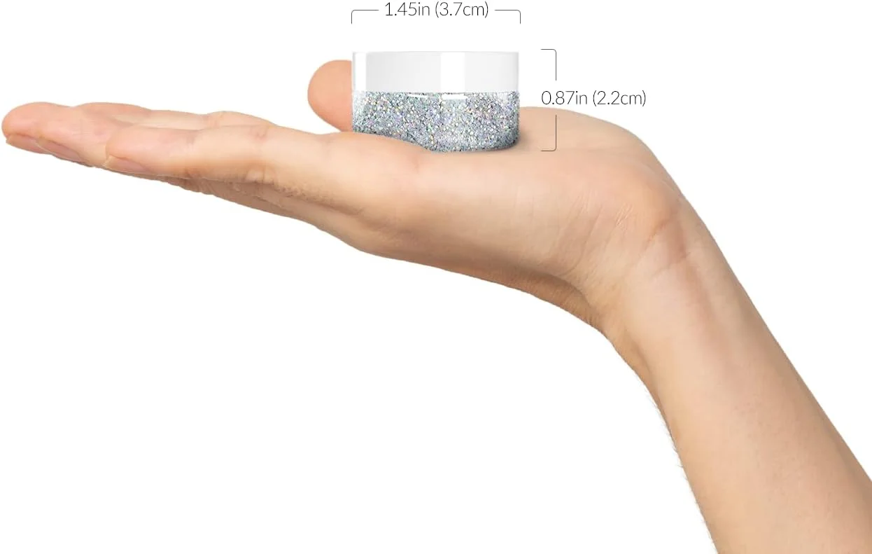 اکلیل صورت و بدن هولوگرافیک MARBLERS [سفید رنگین کمانی] 5 گرم | درشت | خرد شده | پولکی | غیر سمی | وگان | بدون تست حیوانی | آرایش فستیوال، ریو و مهمانی | سایه چشم، مو، لاک ناخن، سایه چشم