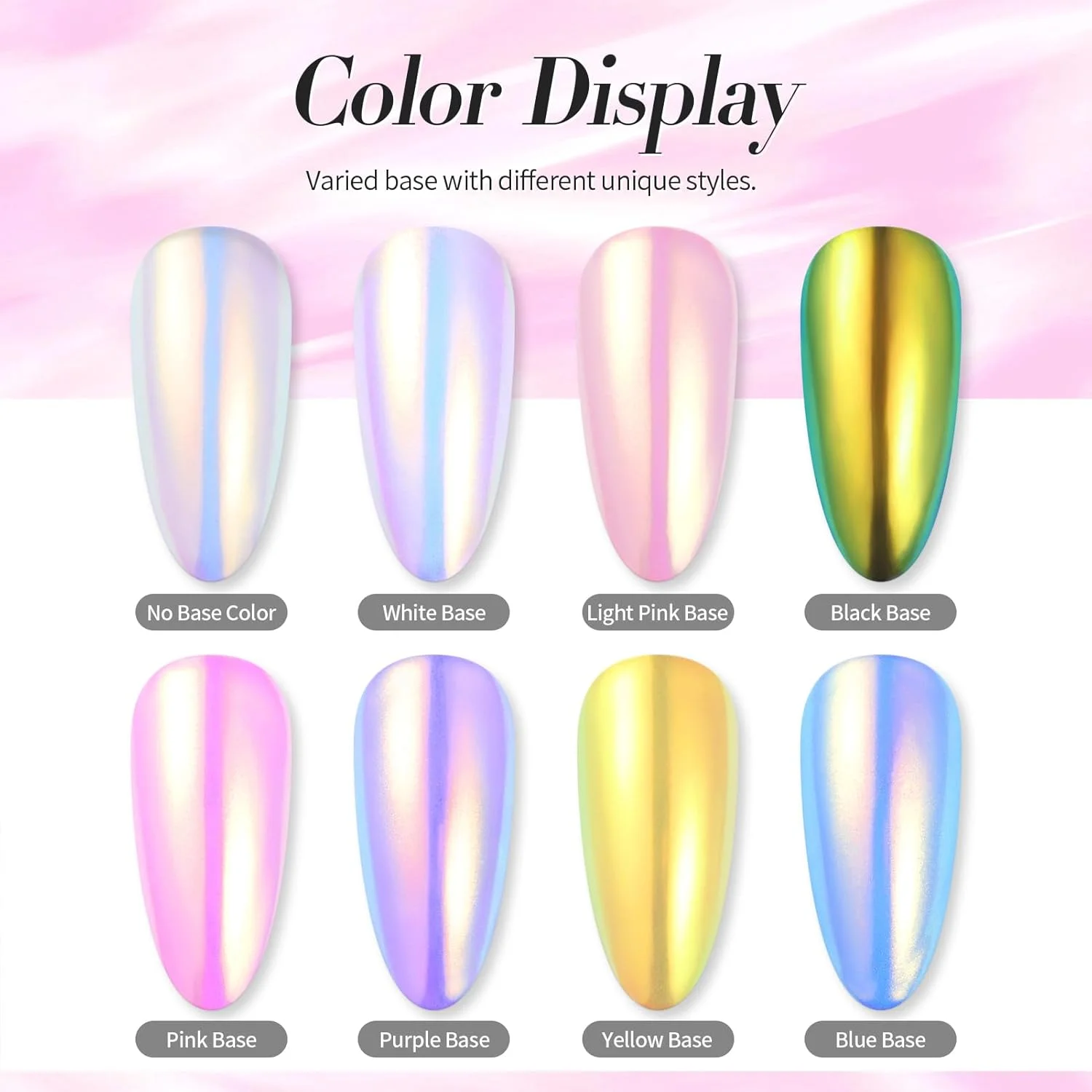 پودر ناخن کروم Born Pretty، پودر مرواریدی پری دریایی، کیت گرد و غبار اکلیلی برای تزئین ناخن با لاک ژل