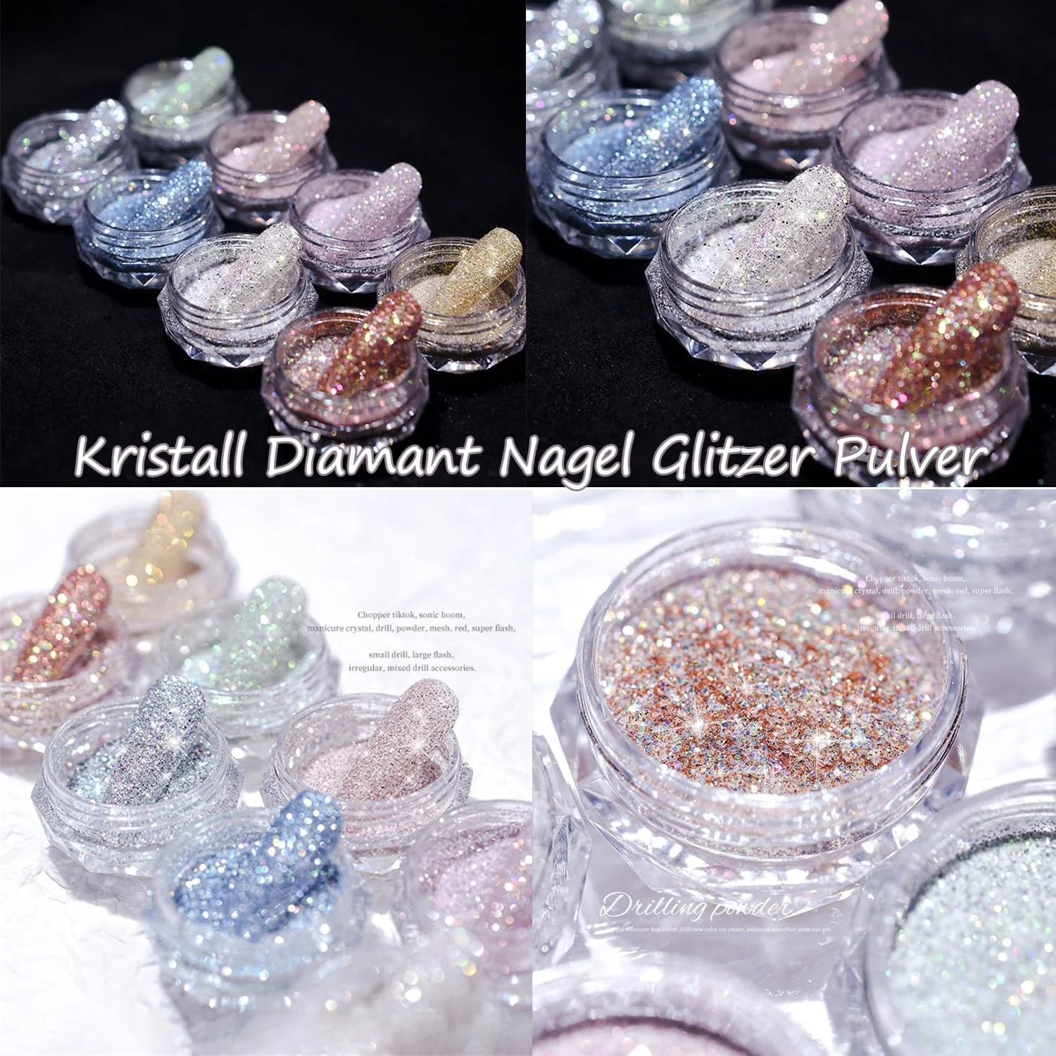پودر اکلیل ناخن الماس کریستالی 8 عددی، پودر اکلیل الماس کریستالی برای ناخن، طلایی، نقره ای، رزگلد، آبی، سنگ شیشه ای، کروم، اکلیل درخشان، ست تزئین پودر ناخن پودر اکلیل ناخن الماس کریستالی 8 عددی، پودر اکلیل الماس کریستالی برای ناخن، طلایی، نقره ای، رزگلد، آبی، سنگ شیشه ای، کروم، اکلیل درخشان، ست تزئین پودر ناخن