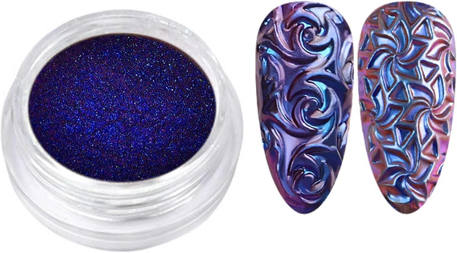 پودر چاپ ایرووامی، پودر اکلیل ناخن، پودرهای براق کننده ناخن، رنگدانه کروم طراحی ناخن، تزئین طراحی سه بعدی ناخن