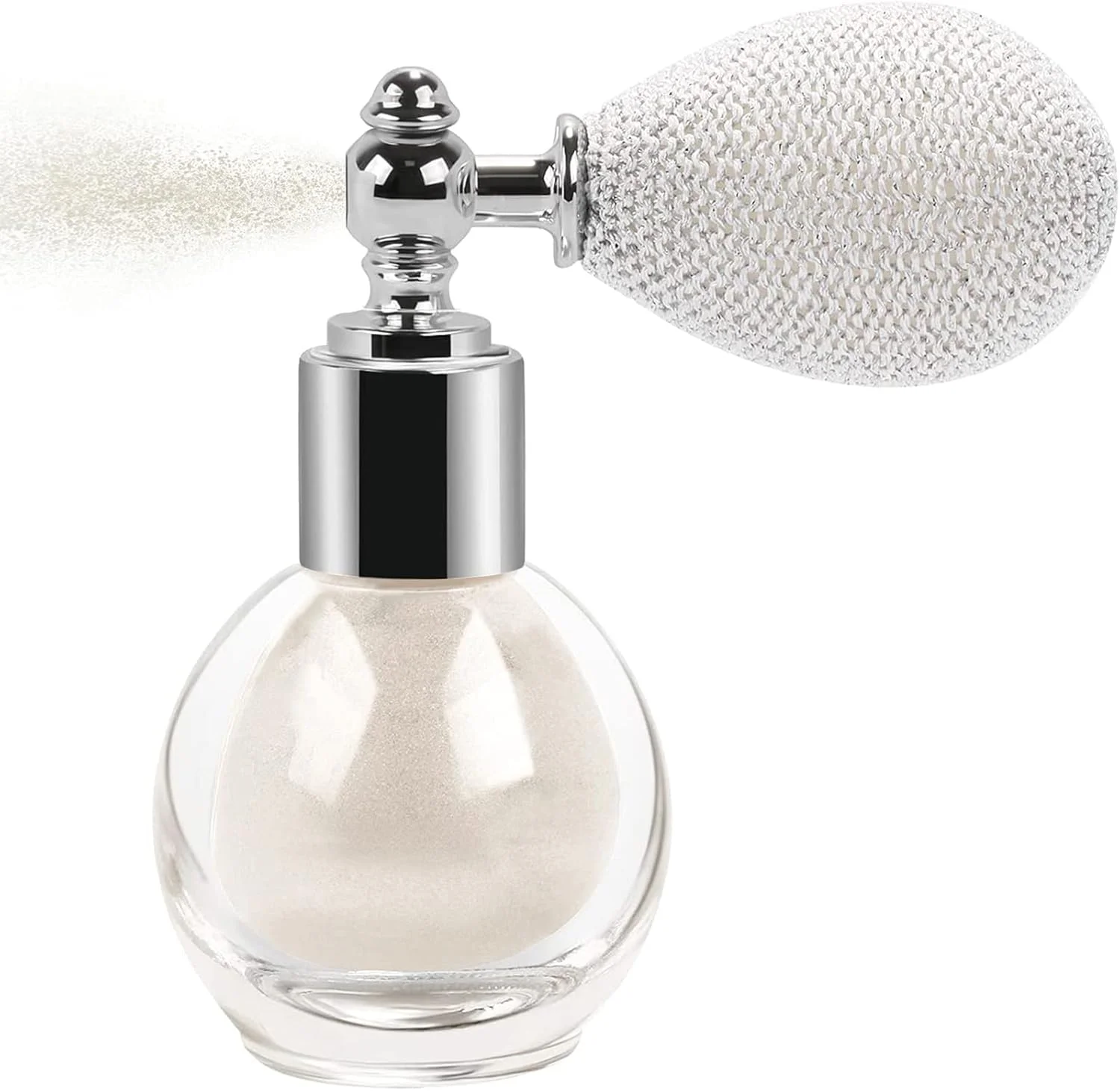 اسپری پودر اکلیلی شیمرینگ MAKINGTEC، پودر کانتور برای آرایش صورت، بدن، مو و ناخن، سایه چشم براق (سفید صدفی)