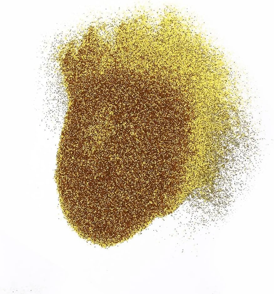 اکلیل پودری استارگیزر، طلایی. پودر اکلیل آرایشی برای استفاده روی چشم ها، لب ها، صورت، بدن، مو و ناخن ها.