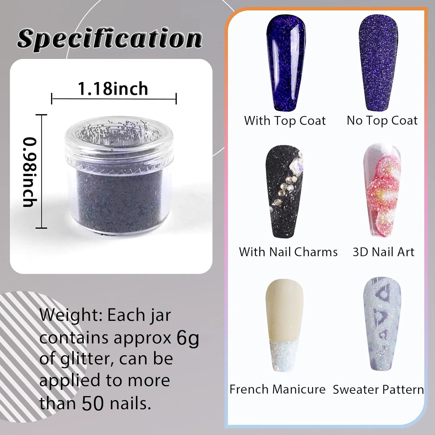 پودر اکلیل ناخن Laza با ۱۲ رنگ، پودر درخشان با افکت شکر، پودر شن و ماسه سفید و سیاه، پوشش آب نباتی، طراحی ناخن برای تزئین نوک ناخن، کاردستی DIY