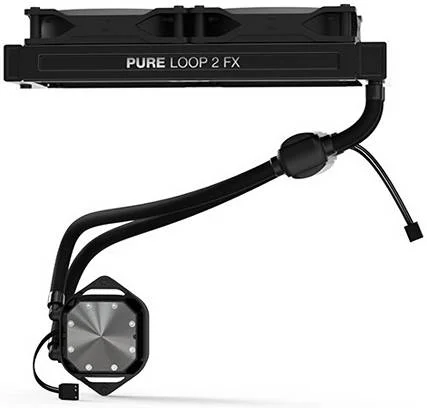 خنک کننده مایع پردازنده بکوایت Pure Loop 2 FX 240mm aRGB AIO، دارای 2 عدد فن Light Wings 120mm PWM با سرعت بالا، سرعت پمپ 5500 دور در دقیقه، سرعت فن 2500 دور در دقیقه، حداکثر جریان هوا 88.86 CFM، مشکی | BW013